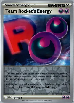 Pokemon Card - Team Rocket's Energy 182/182 Destined Rivals Reverse Holo NM - Image 1