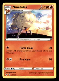 Ninetales 023/202 Rare Sword & Shield Pokemon Near Mint - Image 1