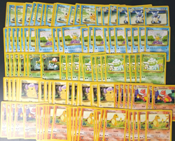 (LP-MP+) Pokemon Base Set Unlimited 100+ Lot Non Holo (STARTERS ONLY) - Image 1