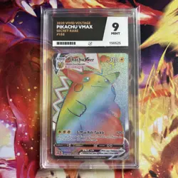 Pikachu VMAX Rainbow - Vivid Voltage 188/185 Graded Pokemon Card ACE 9 Mint - Image 1