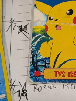 PIKACHU Pokemon 1999 Topps #TV2 Blue Logo TV Animation Edition Damaged - Image 4