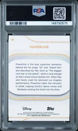 2025 Topps Chrome Disney POWERLINE Blue Mini Diamonds PSA 9 POP 1 - Image 2