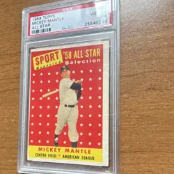 Topps 1958 Mickey Mantle Sport Magazine All-Star #487 Yankees PSA 4 - Image 5