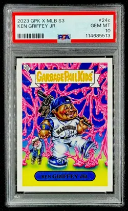 2023 Topps MLB X GPK Garbage Pail Kids #24c KEN GRIFFEY JR. Real Name PSA 10 GEM - Image 1