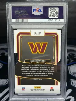 Panini 2024 Select Jayden Daniels #112 Silver Prizm Die-Cut RC PSA 9 - Image 2