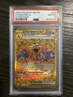 Pokemon TCG Charizard EX 228/197 Obsidian Flames Hyper Rare Gold GEM MINT PSA 10 - Image 1
