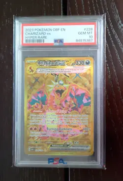 Pokemon TCG Charizard EX 228/197 Obsidian Flames Hyper Rare Gold GEM MINT PSA 10 - Image 1
