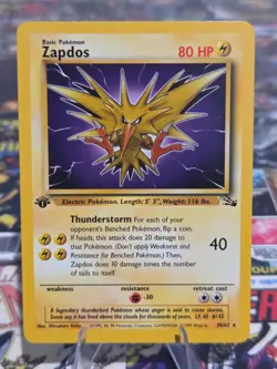 Zapdos Fossil 1st Edition NM 30/62 Pokemon Card - Image 1