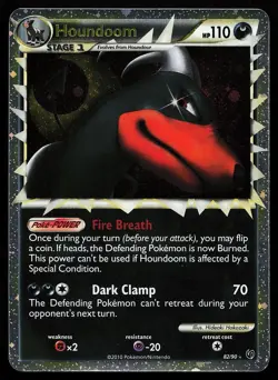 Houndoom 82/90 Holo Prime Rare HGSS Undaunted Pokemon Card - Image 1