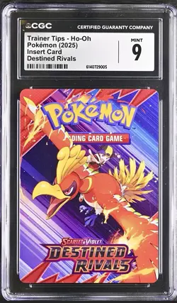 Pokemon Destined Rivals Ho-Oh CGC 9 Trainer Tips Pack Art Promo Card ! - Image 1