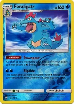 1x Feraligatr - 24/70 - Holo Rare -Reverse Holo Lightly Played Pokemon SM07.5 - - Image 1