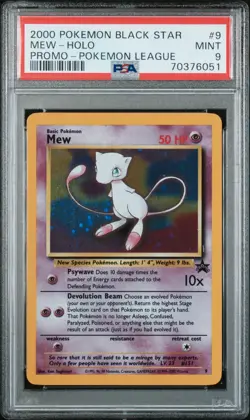 Mew Holo 9 Pokemon League Promo Black Star Pokemon PSA 9 - Image 1