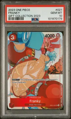 Bandai 2023 One Piece CCG Franky Gift Collection OP01-021 Foil EN PSA 10 - Image 1