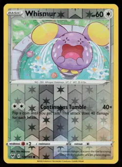 Whismur 135/185 Common Vivid Voltage Pokemon Reverse Holo Lightly Played - Image 1