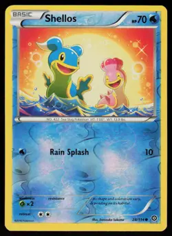 Shellos 28/114 Common Steam Siege Pokemon Reverse Holo Lightly Played - Image 1