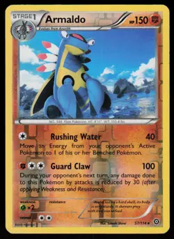 Armaldo 57/114 Rare Steam Siege Pokemon Reverse Holo Lightly Played - Image 1