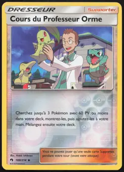 Carte Pokemon Cours du Professeur Orme 188/214 Tonnerre Perdu REVERSE Francais - Image 1