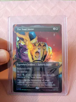 The Soul Stone (Borderless) [Mtg Spider-Man] Foil Min - In Hand - Possible 10 - Image 1