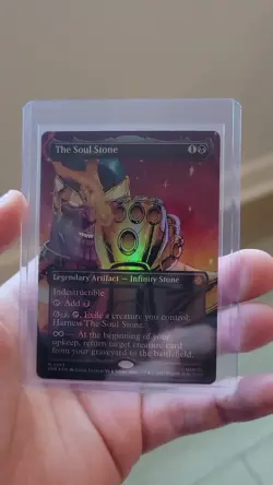 The Soul Stone (Borderless) [Mtg Spider-Man] Foil Min - In Hand - Possible 10 - Image 2