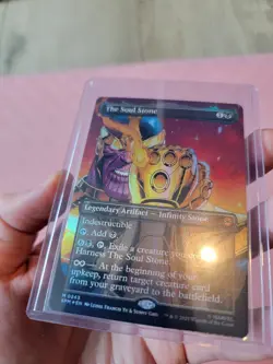 The Soul Stone (Borderless) [Mtg Spider-Man] Foil Min - In Hand - Possible 10 - Image 4
