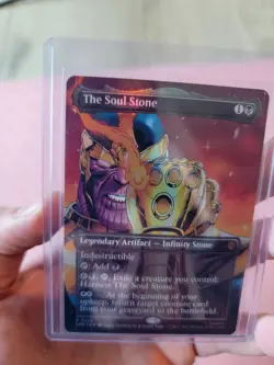 The Soul Stone (Borderless) [Mtg Spider-Man] Foil Min - In Hand - Possible 10 - Image 5
