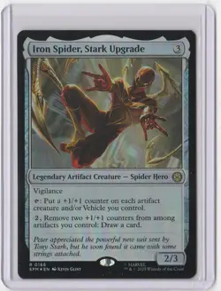 IRON SPIDER, STARK UPGRADE MTG Spider-man [FOIL] Rare Card - Image 1
