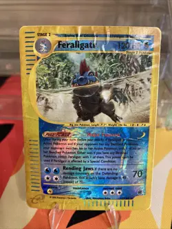 Feraligatr 12/165 Expedition Reverse Holo Rare Pokemon Card Water damaged - Image 1