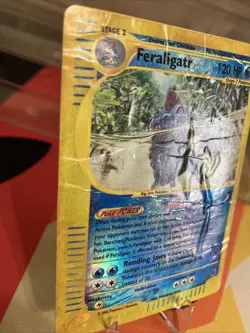 Feraligatr 12/165 Expedition Reverse Holo Rare Pokemon Card Water damaged - Image 2