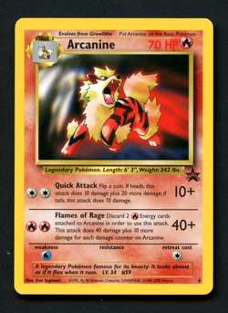 Pokemon Card: ARCANINE Black Star Promo 6 (NM) - Image 1
