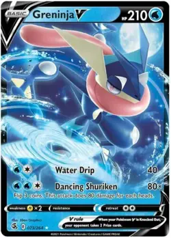 Greninja V 073/264 Fusion Strike Pokemon Card - NM - Image 1