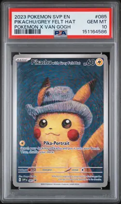 Pokemon Pikachu with Grey Felt Hat PSA 10 Gem Mint 💎 085 Van Gogh SVP EN Promo - Image 1