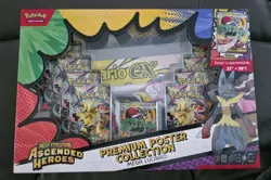 Pokemon Ascended Heroes Premium Poster Collection Mega Lucario New Sealed - Image 1