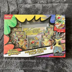 Pokemon Ascended Heroes Premium Poster Collection Mega Lucario EX New Sealed - Image 1