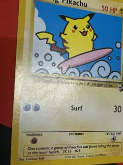 2001 Pokemon Surfing Pikachu #28 WOTC Black Star Promo (MP+) - Image 5