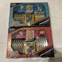 Pokemon Crown Zenith Shiny Zacian & Zamazenta Premium Figure Collection Set - Image 1