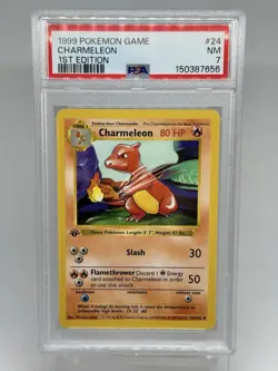 1999 Pokemon Game Charmeleon 1st Edition Shadowless PSA 7 NM - Image 1