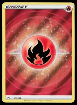 Fire Energy Ultra Rare Crown Zenith CRZ 153/159 Pokemon NM 2023 - Image 1
