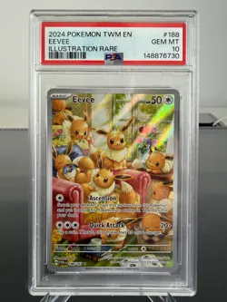 Pokemon TCG PSA 10 GEM MINT Eevee 188/167 Twilight Masquerade English - Image 1