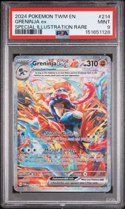 2024 POKEMON TWM EN-TWILIGHT MASQUERADE #214 GRENINJA EX PSA 9 - Image 1