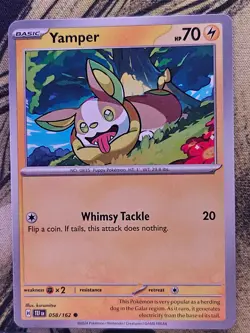 Yamper 058/162 Common Temporal Forces Pokemon Near Mint - Image 1