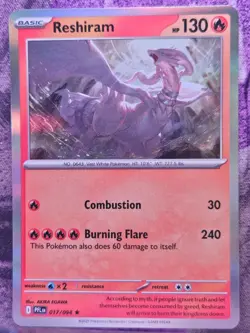 Reshiram 017/094 Rare Phantasmal Flames Pokemon Holo Near Mint - Image 1
