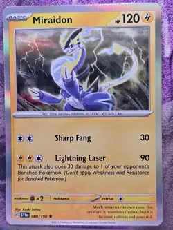 Miraidon 080/198 Rare Scarlet & Violet Pokemon Holo Near Mint - Image 1