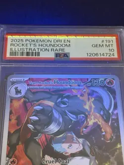 Team Rocket's Houndoom 191/182 Illustration Rare Pokemon - PSA 10 - Image 2