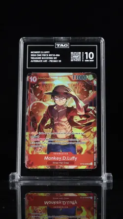 Monkey.D.Luffy 2024 One Piece Promo ST10-006 TAG 10 GEM MINT Treasure Boosters - Image 1