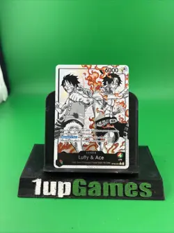 One Piece ST30-001 Luffy Ace Parallel L-P Leader Black White Textured Star - Image 1