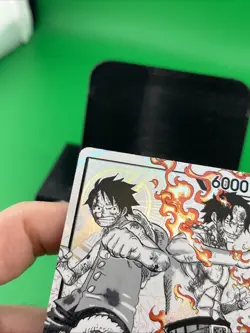 One Piece ST30-001 Luffy Ace Parallel L-P Leader Black White Textured Star - Image 3