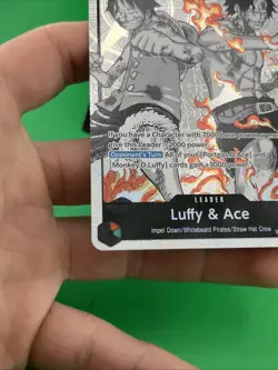 One Piece ST30-001 Luffy Ace Parallel L-P Leader Black White Textured Star - Image 5