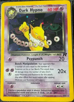 Dark Hypno 9/82 Team Rocket Holo Unlimited - LP Pokemon WOTC Vintage TCG 2000 - Image 1