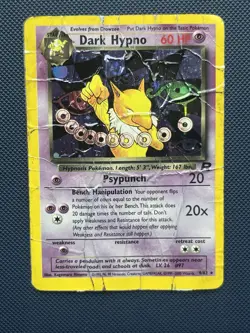Dark Hypno 9/82 Pokemon Team Rocket Unlimited Holo Rare Pokemon Card WOTC - HP - Image 1