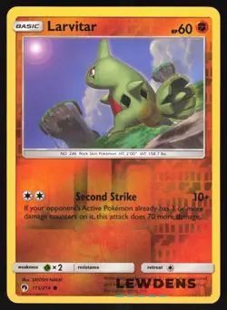 Larvitar - 115/214 - Reverse Holo Common - Lost Thunder - Pokemon Card - Image 1